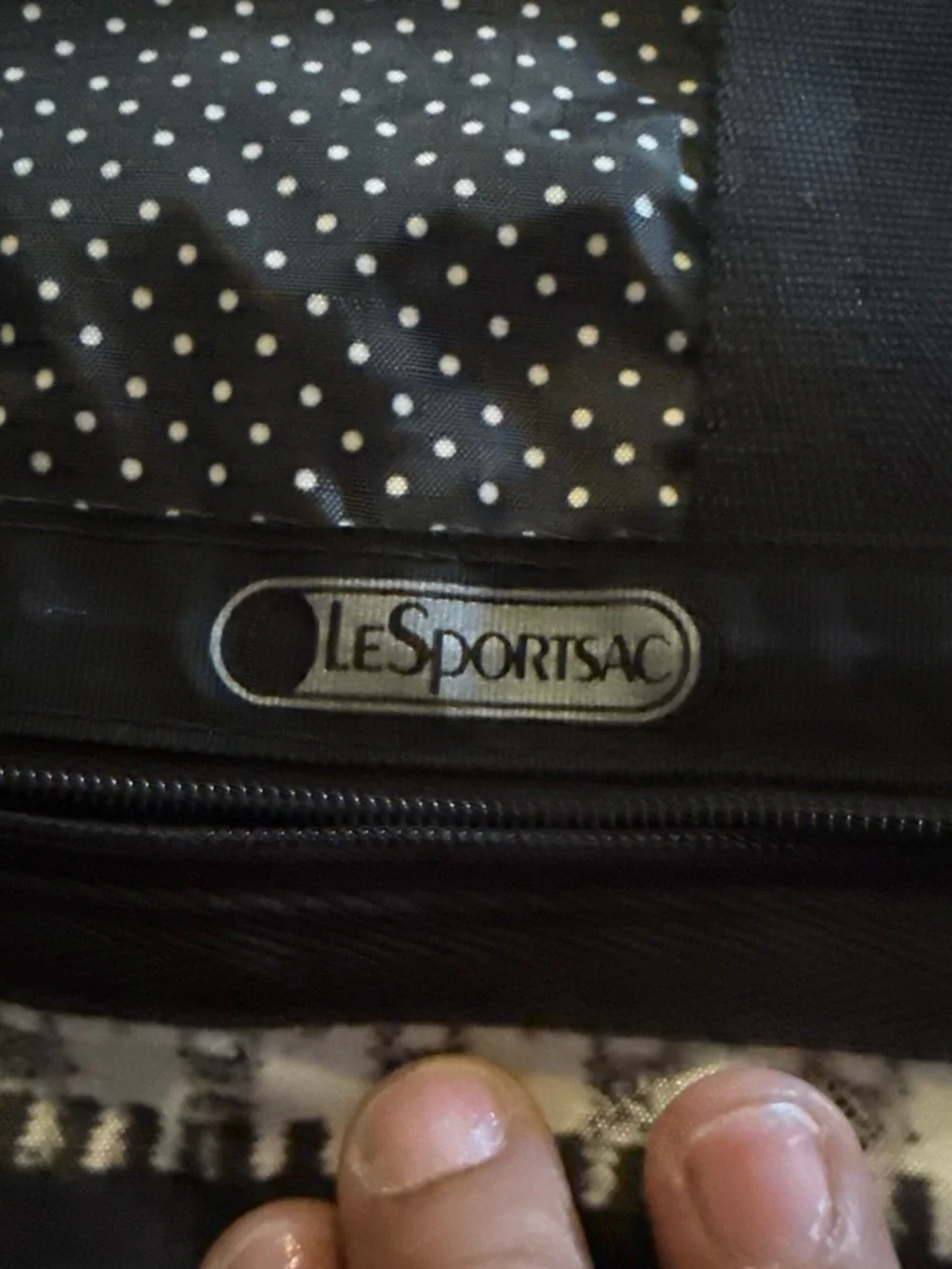 Lesportsac Black and White Patterned Duffel Bag